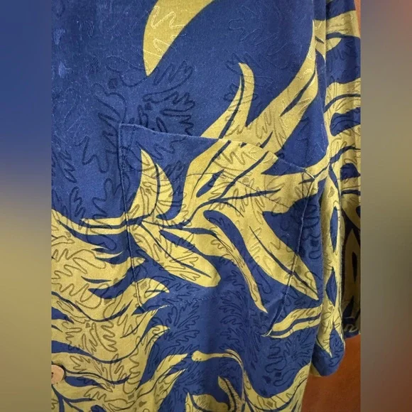 Manuhealii Navy and Mustard Shirt - Picture 3 of 5